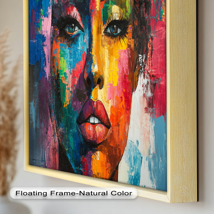 Color Reign – Vibrant Female Portrait Abstract Oil Painting
