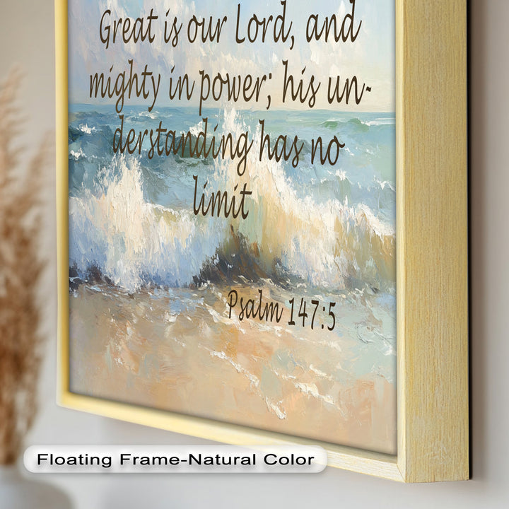 Psalm 147:5 – God's Power and Wisdom Bible Verse Oil Painting