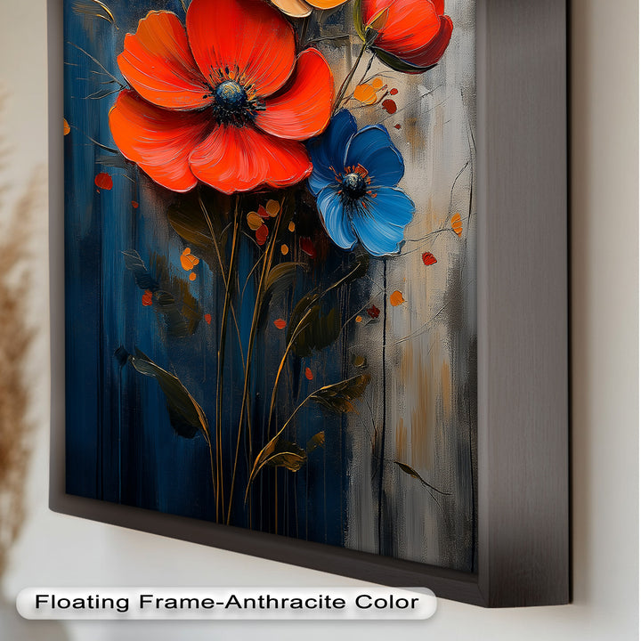Colorburst Petals – Bold Poppy Bouquet Flower Oil Painting