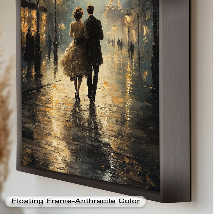 Romantic Couple in Evening Light - Love Oil Painting