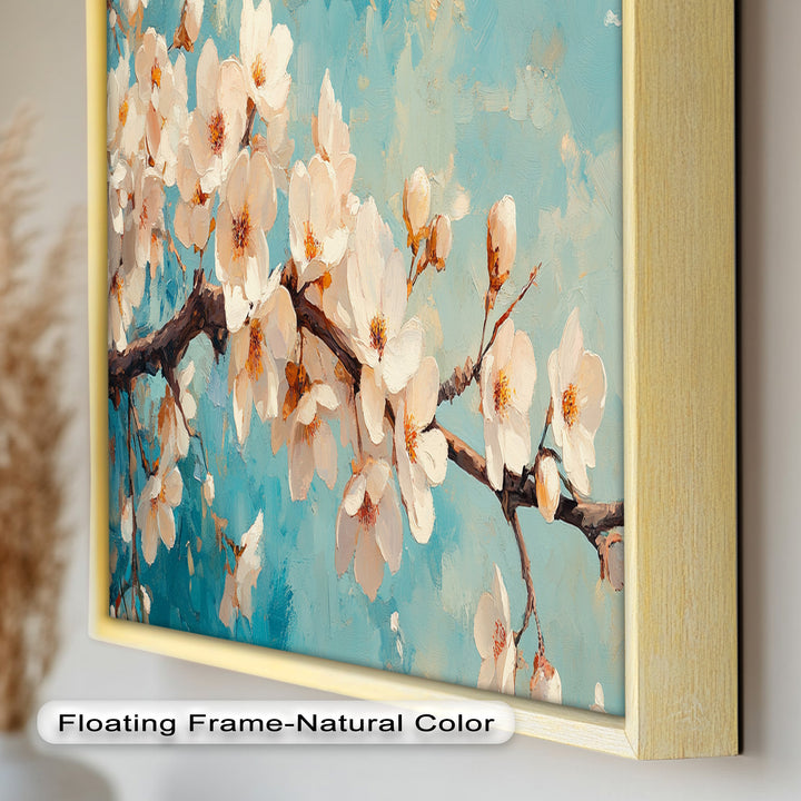 White Cherry Blossoms Wall Art – Floral Oil Painting