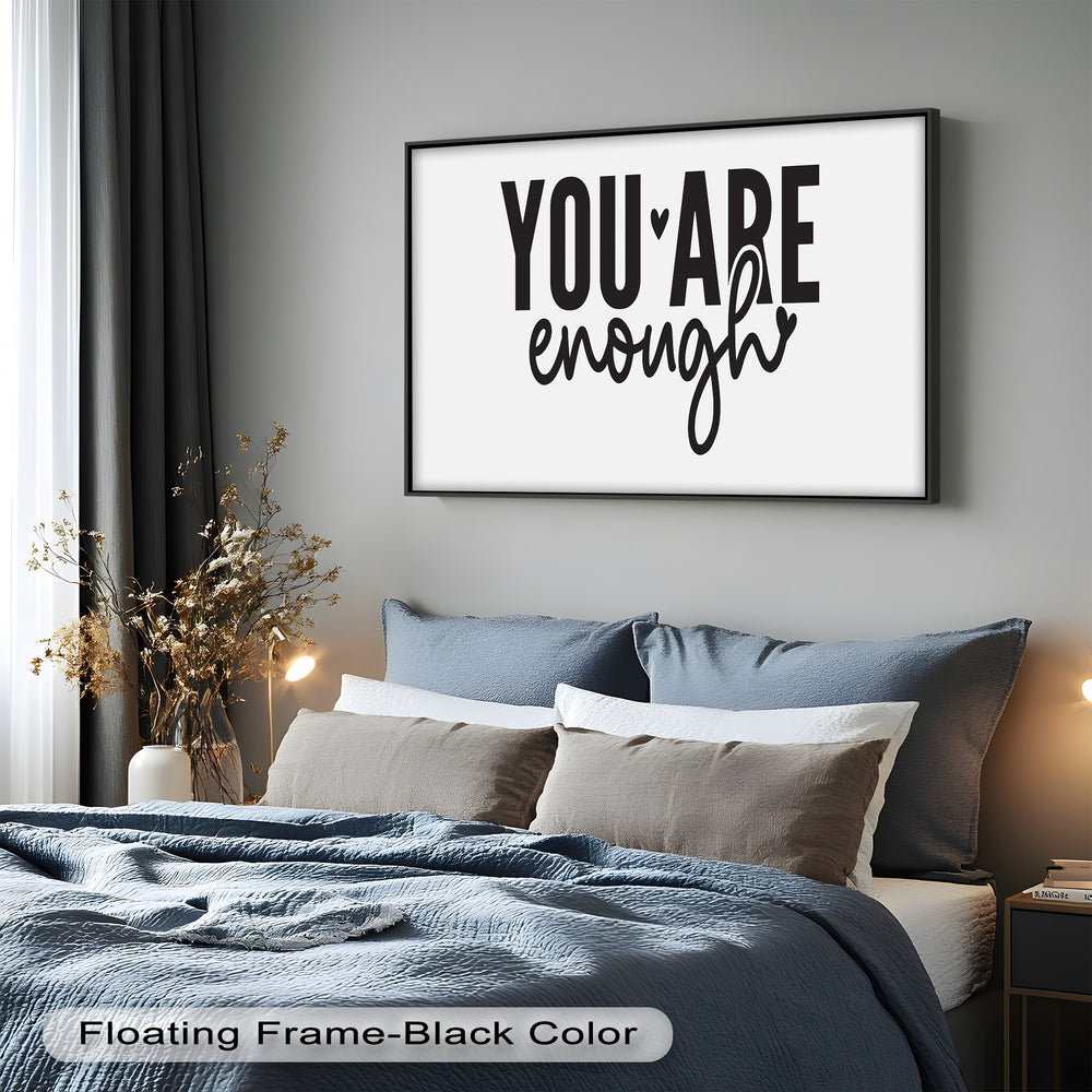 Modern Motivational Oil Painting – Self-Love Quote Wall Art
