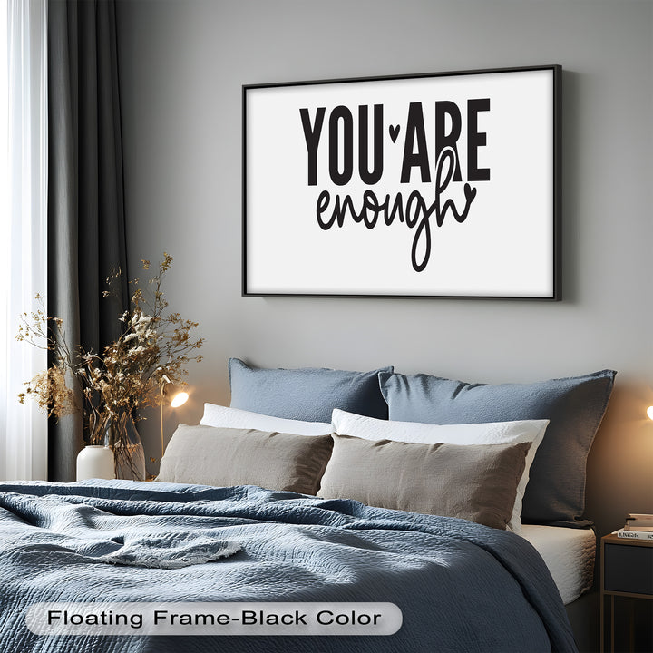 Modern Motivational Oil Painting – Self-Love Quote Wall Art
