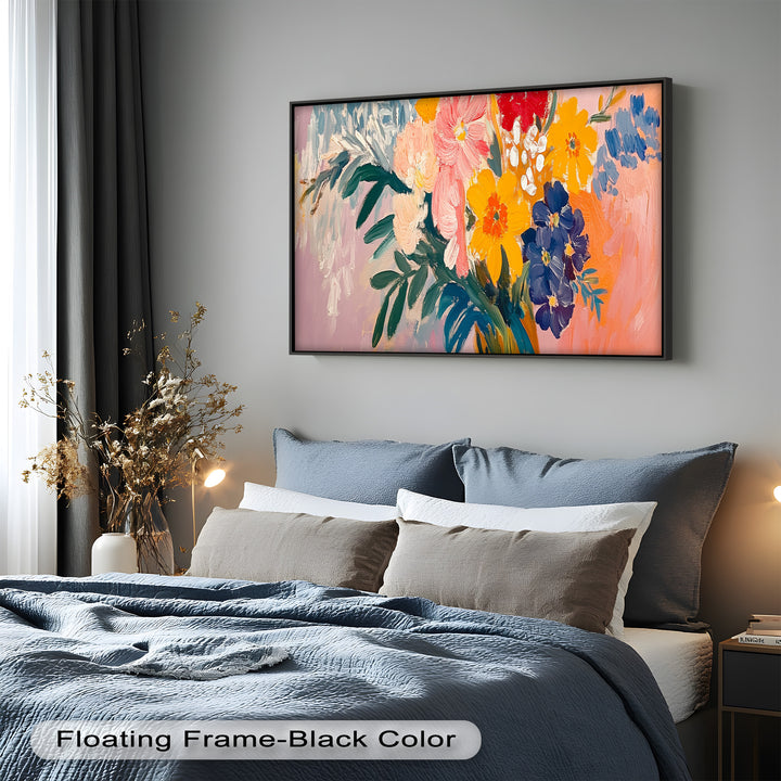 Boho Bloom – Fauvistisches Blumenölgemälde