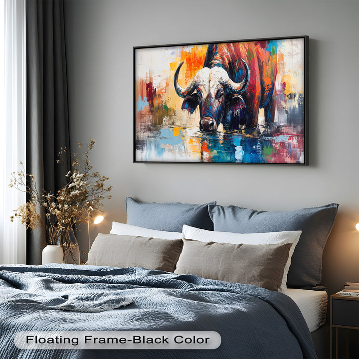 Water Buffalo at River’s Edge – Oil Painting