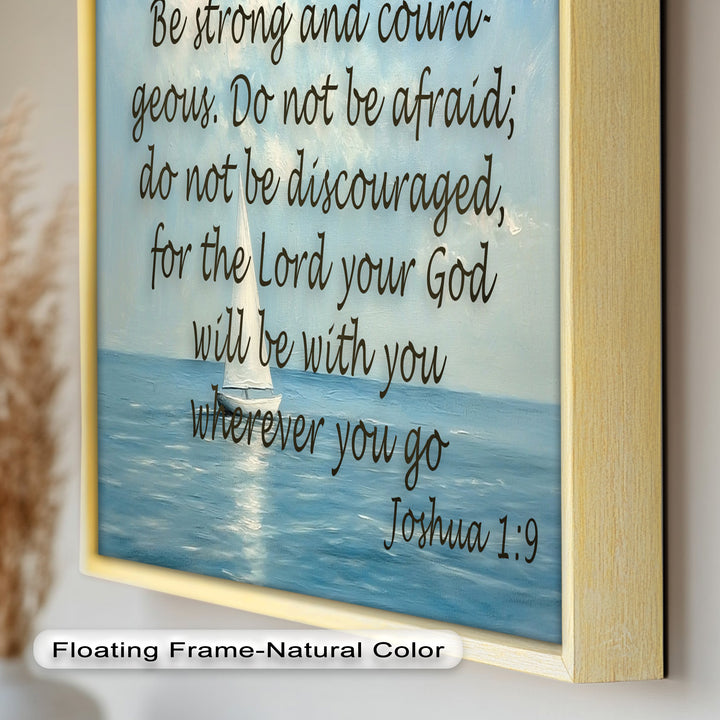 Joshua 1:9 – Courage and Strength Bible Verse Oil Painting