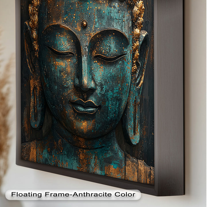 Buddha Portrait Wall Art – Religious Oil Painting