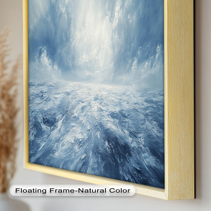 Blue Coastal Wall Art - Abstract Ocean Seascape Oil Painting