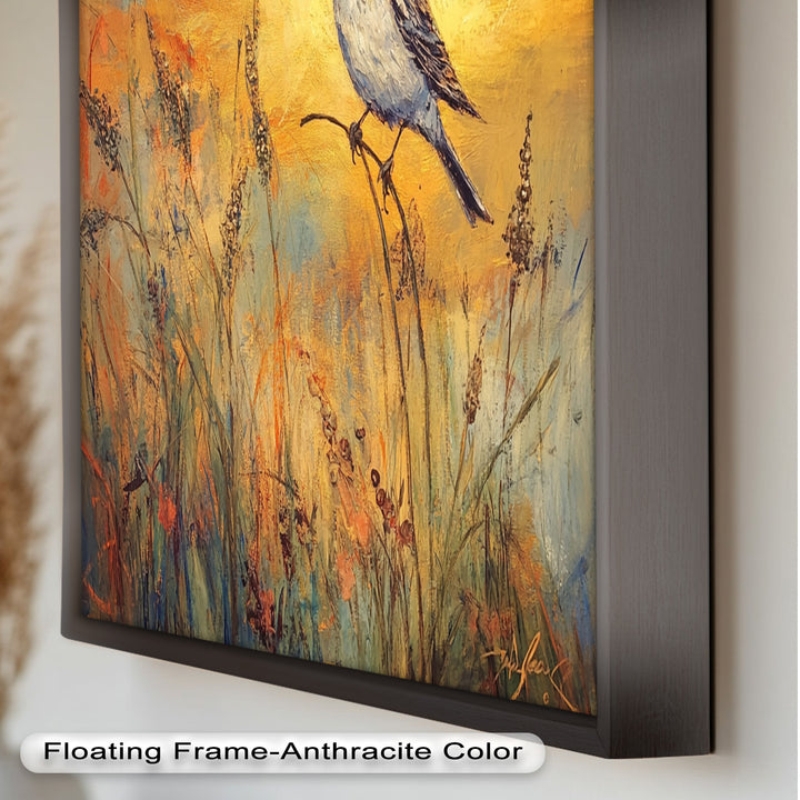 Twilight Songbird – Expressive Bird Oil Painting