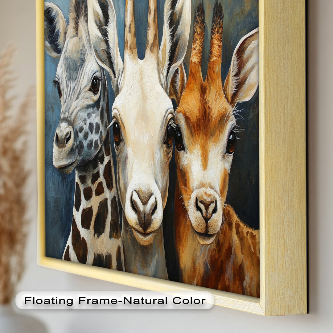 Trio of Giraffes – Animal Oil Painting