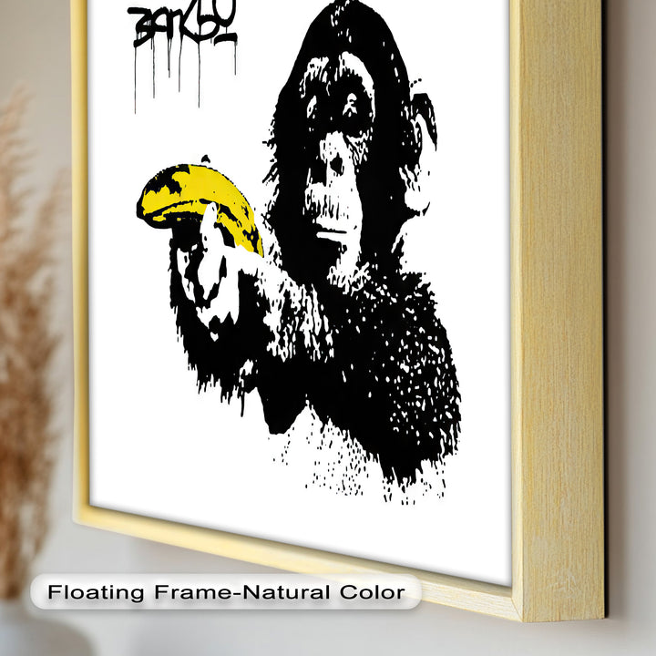 Monkey with Banana Gun – Satirical Banksy Oil Painting