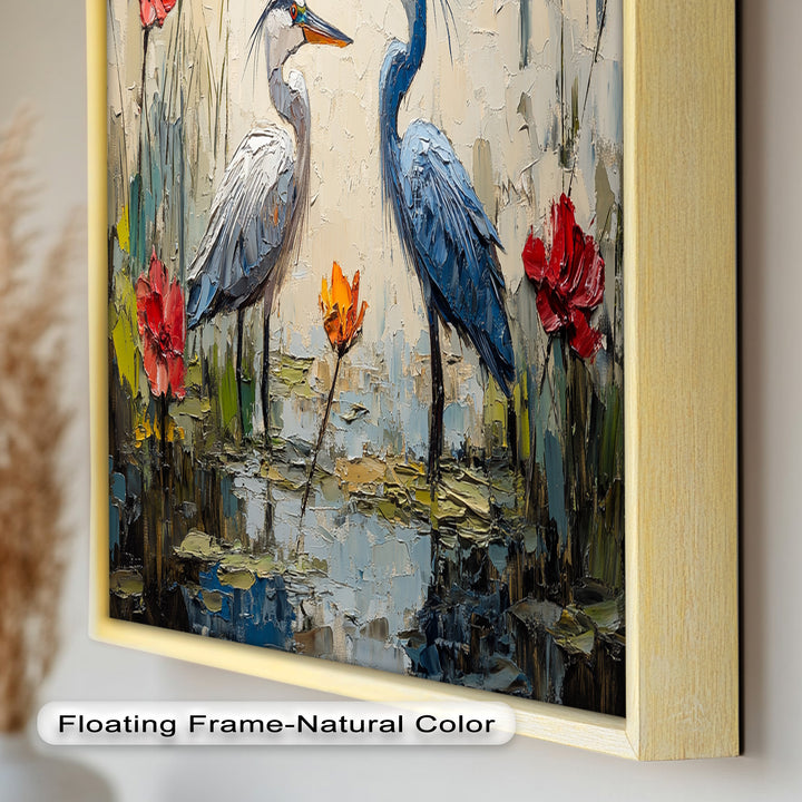 Pair of Herons – Animal Oil Painting