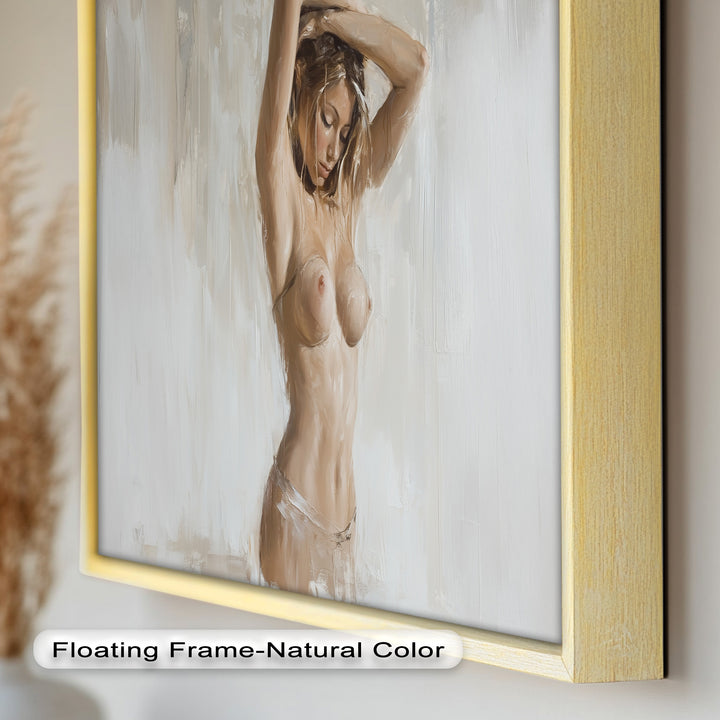 Still Grace – Serene Nude in Soft Neutral Oil Painting