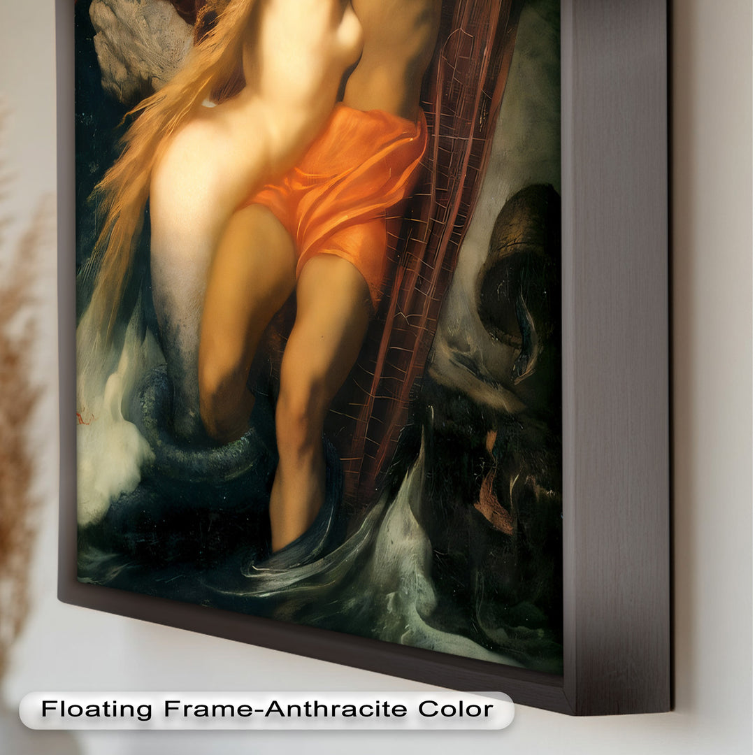 The Embrace of the Sea – Romantic Mythological Nude Oil Painting