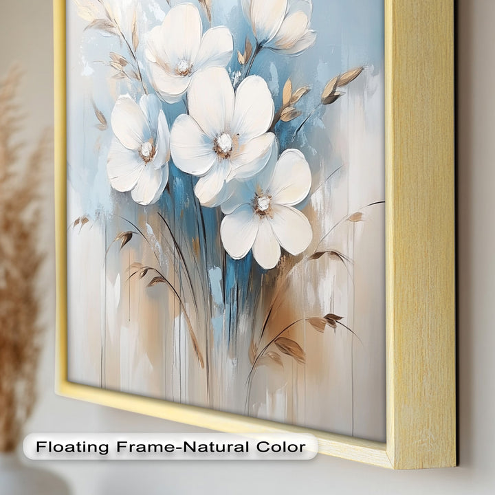Soft White Blossoms – Floral Oil Painting