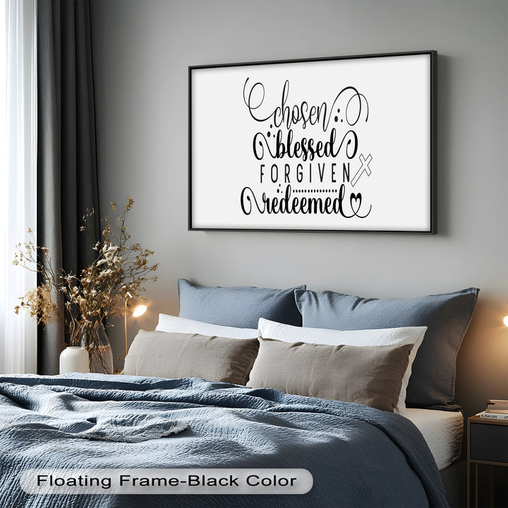Chosen, Blessed, Forgiven, Redeemed – Bible Verse Oil Painting