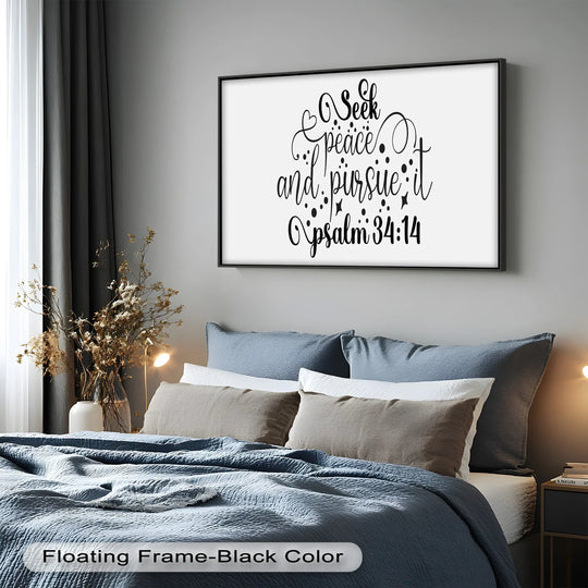 Seek Peace and Pursue It – Psalm 34:14 Christian Bible Oil Painting - MyPhotoStation