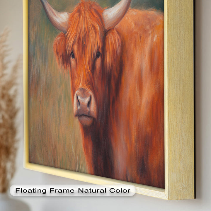 Highland Cow Oil Painting – Warm Animal Wall Art