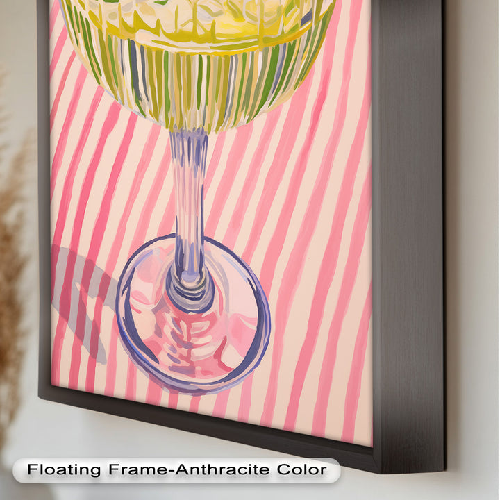 Lime Cocktail Pop Art – Modern Pink Kitchen Decor Oil Painting