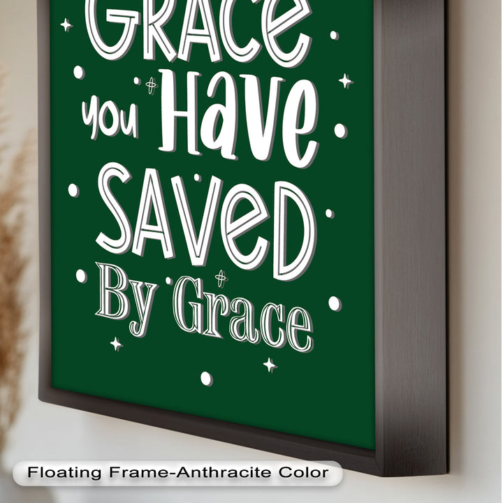 Saved by Grace – Christian Bible Verse Oil Painting