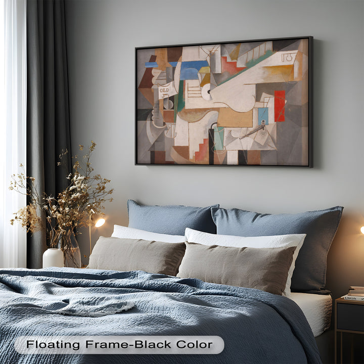 Geometric Cubist Composition Wall Art – Abstract Oil Painting