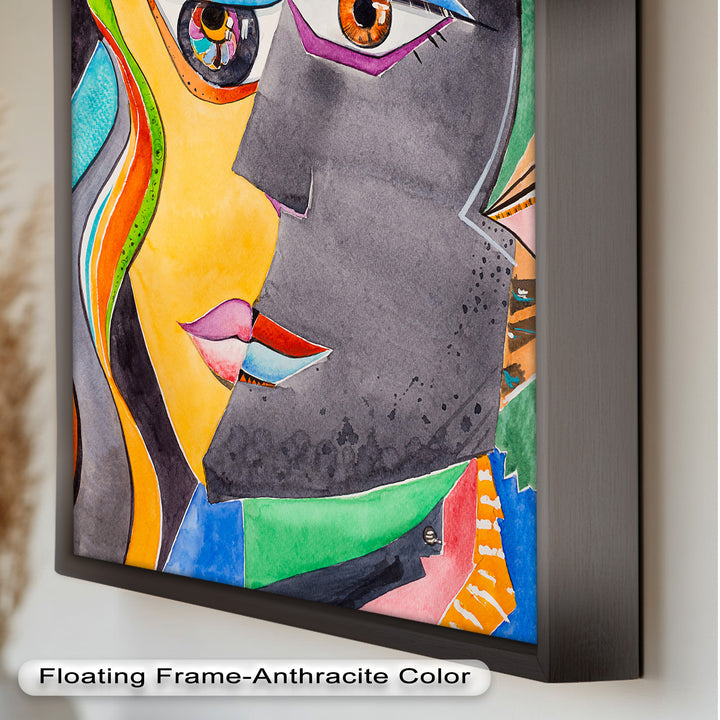Dual Visions – Vibrant Abstract Faces Picasso Oil Painting