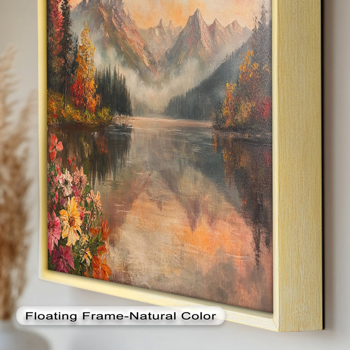 Mountain Lake in Autumn – Serene Seasonal Oil Painting