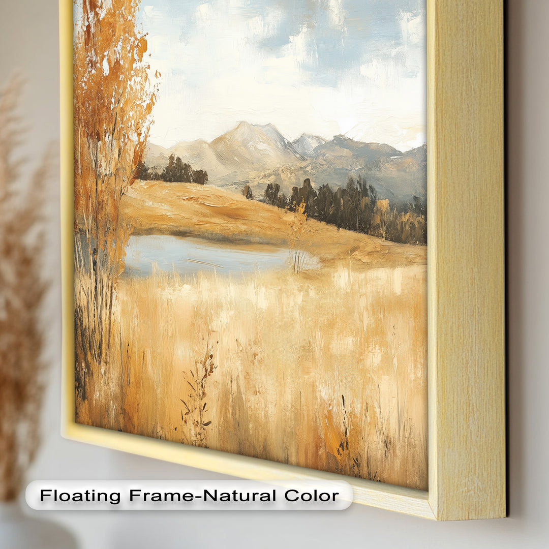 Wheat Fields Autumn Landscape – Golden Serenity Oil Painting