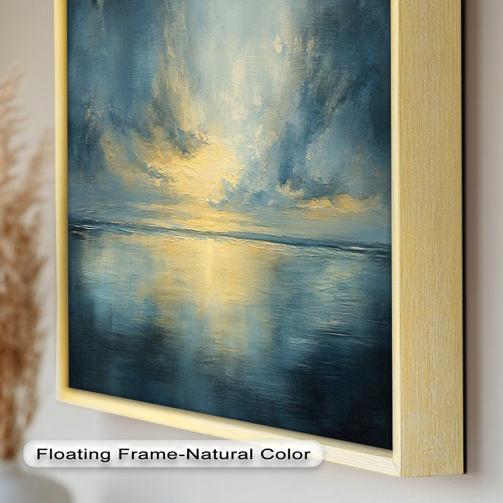 Coastal Wall Art - Sunset Reflection Seascape Oil Painting