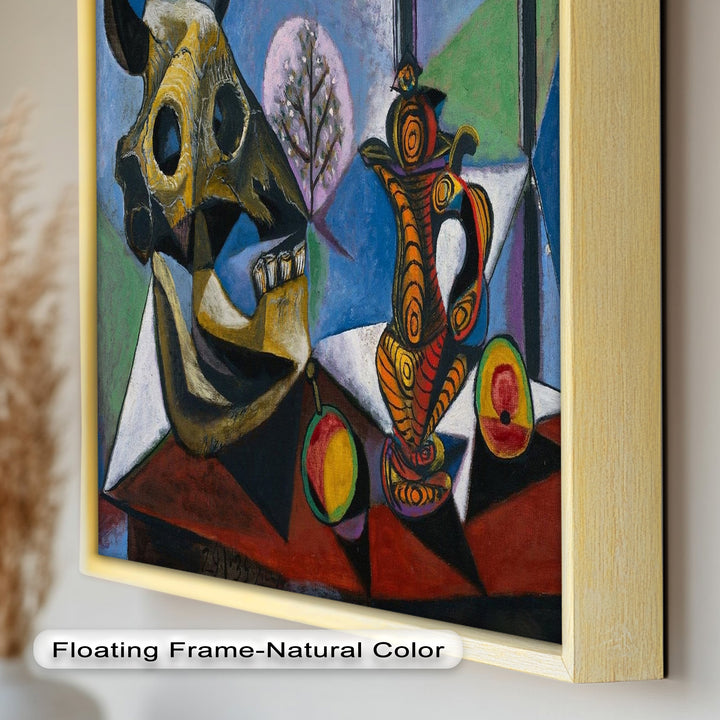 Stillleben mit Totenkopf und Krug – Symbolisches kubistisches Picasso-Ölgemälde
