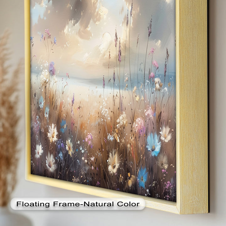 Spring Wildflowers Landscape – Tranquil Nature Oil Painting