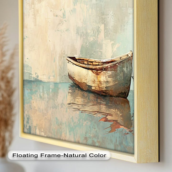 Old Wood Boat – Framed Oil Painting