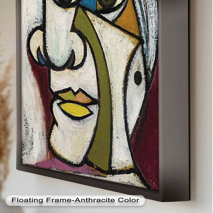 Bold Gaze – Geometric Abstract Portrait Picasso Oil Painting