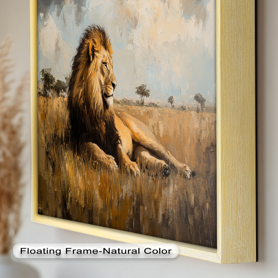 Majestic Serengeti King – Regal Lion Oil Painting