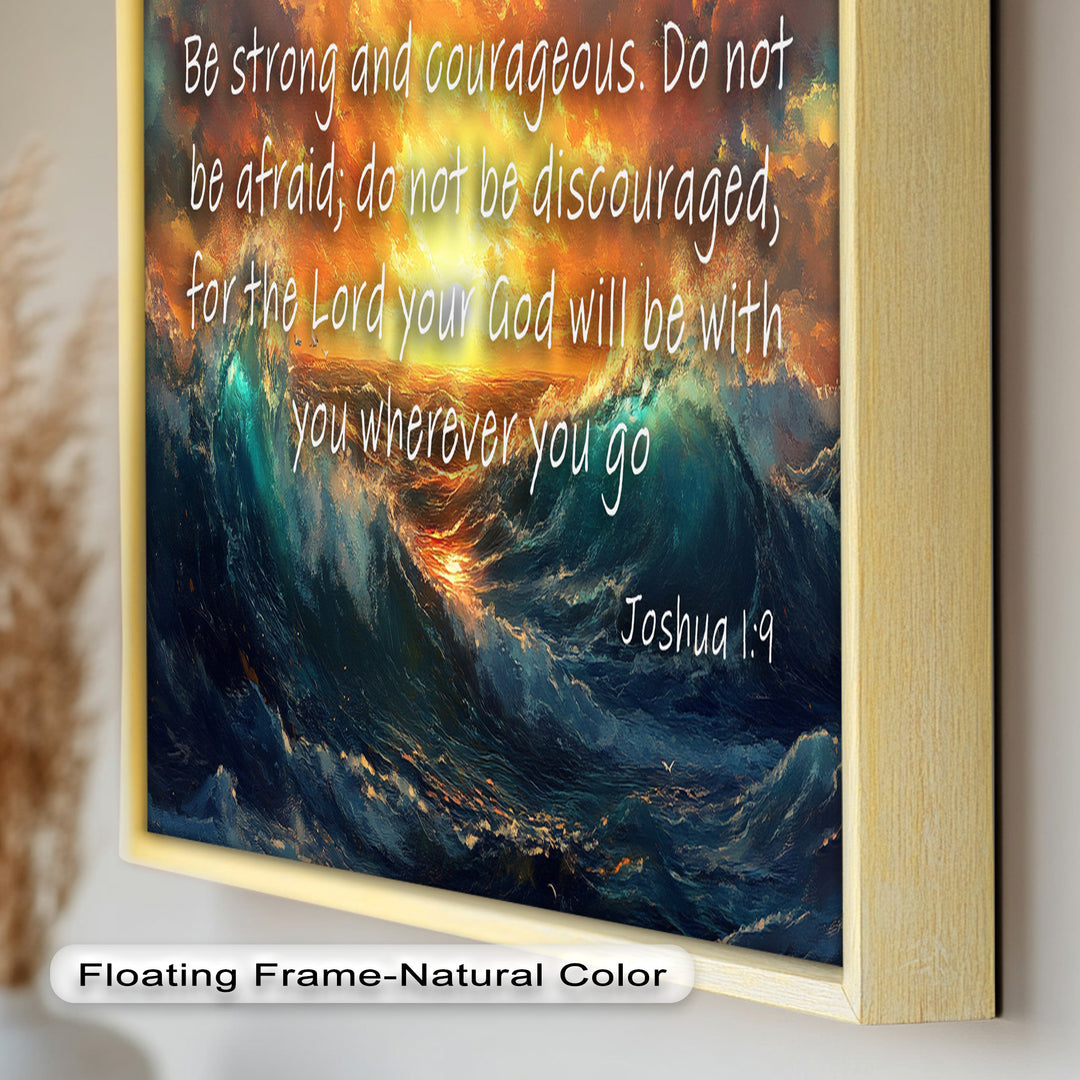 Joshua 1:9 – Courage & Strength Bible Verse Oil Painting