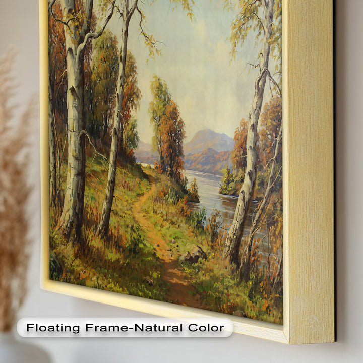 Goldener Pfad am See – Vintage Ölgemälde