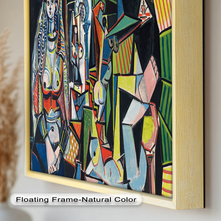 The Mirror Within – Bold Cubist Interior Picasso Oil Painting
