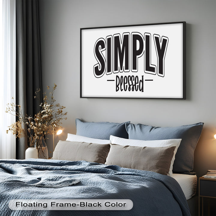 Simply Blessed – Christian Typography Oil Painting