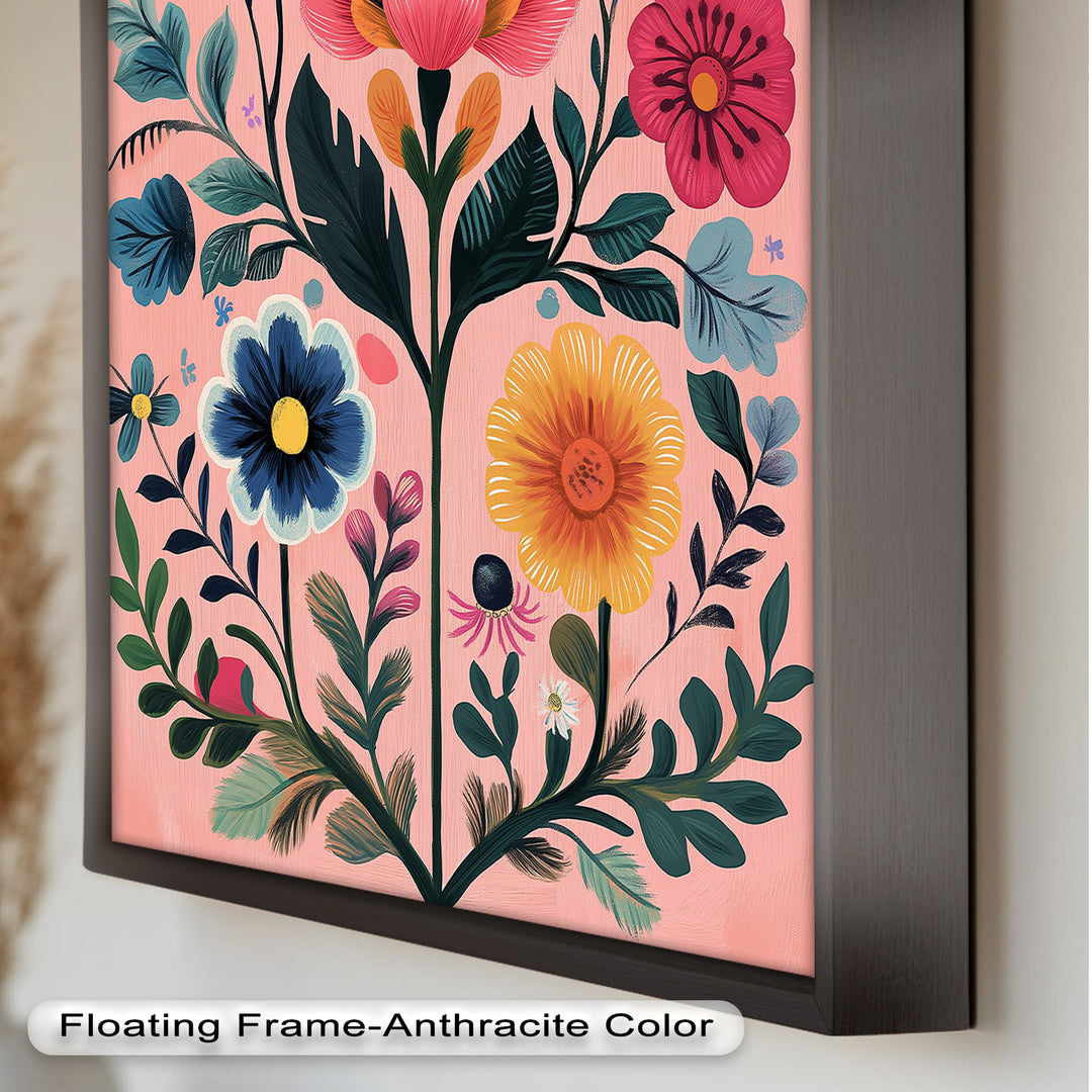 Blossom Carnival – Whimsical Boho Flower Oil Painting