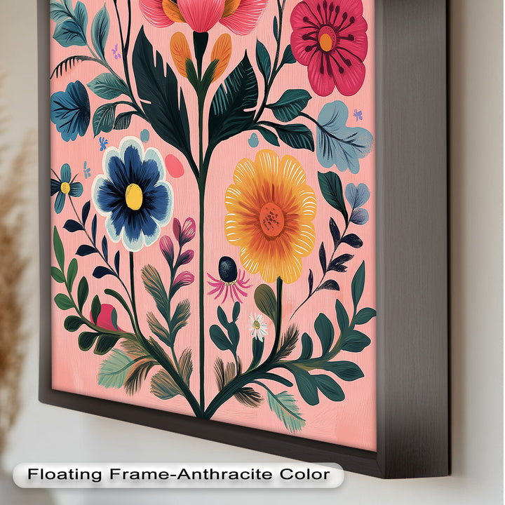 Blossom Carnival – Whimsical Boho Flower Oil Painting