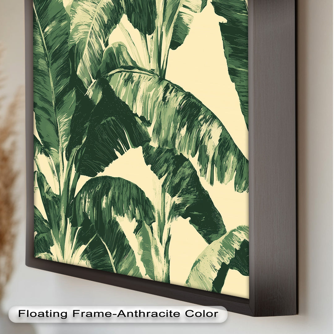 Bananenblatt-Botanische Kunst – Gerahmtes Ölgemälde
