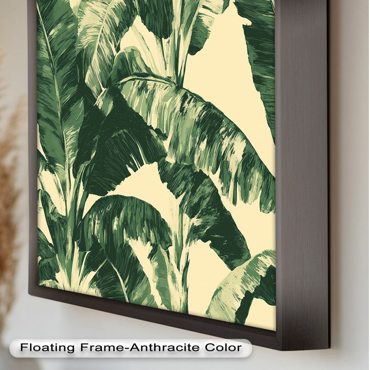 Bananenblatt-Botanische Kunst – Gerahmtes Ölgemälde