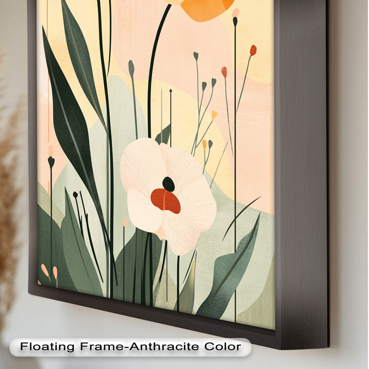 Sonnengeküsstes Trio – Minimalistisches florales Ölgemälde