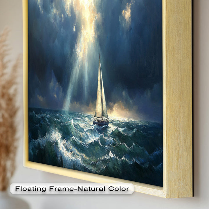 Stormy Horizon – Boat Oil Painting