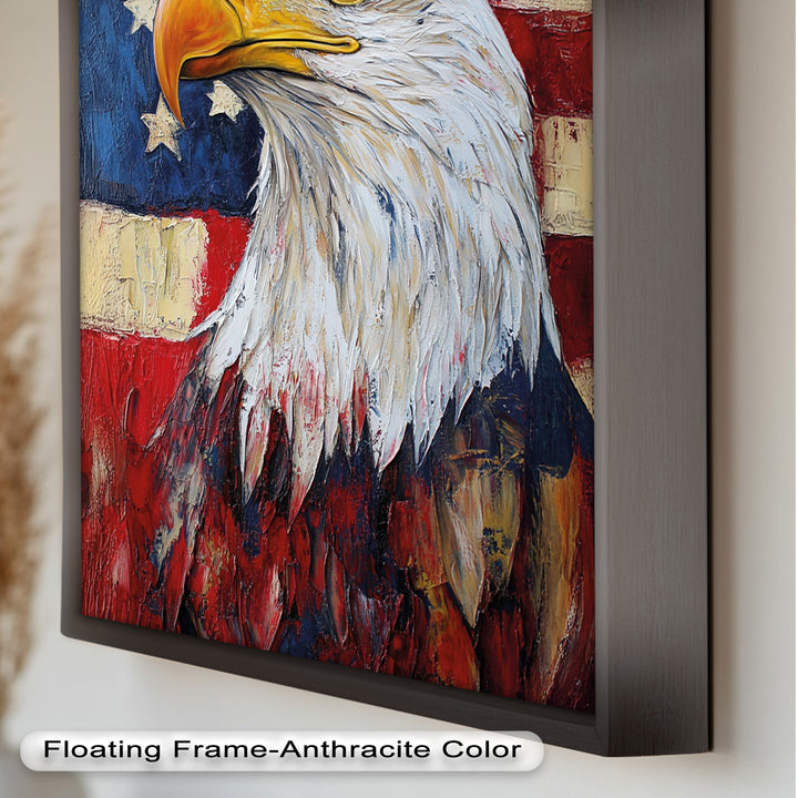 Amerikanischer Weißkopfseeadler Portrait - Patriotisches Ölgemälde