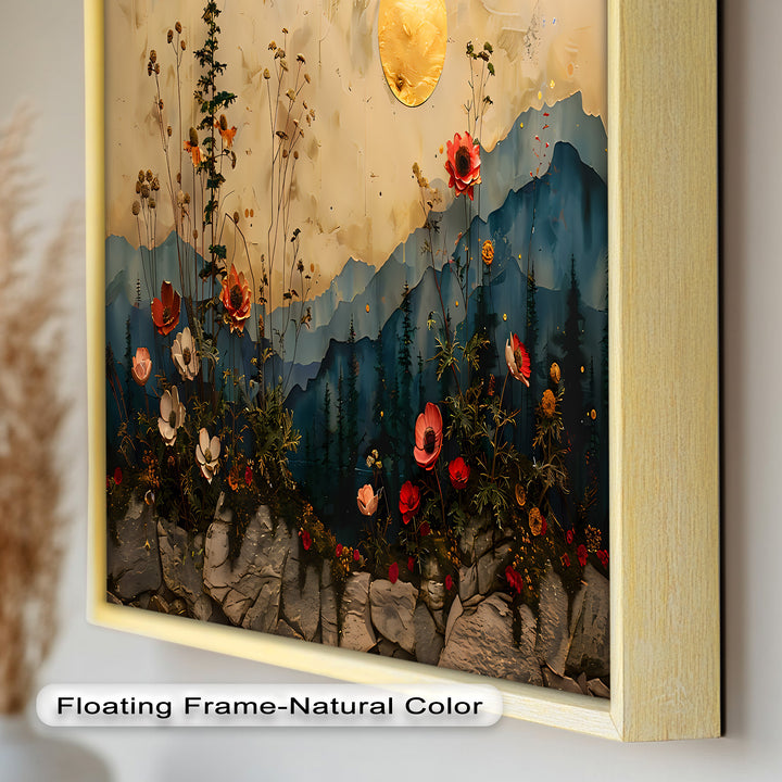 Golden Moon Wall Art-Forest Landscape Oil Painting