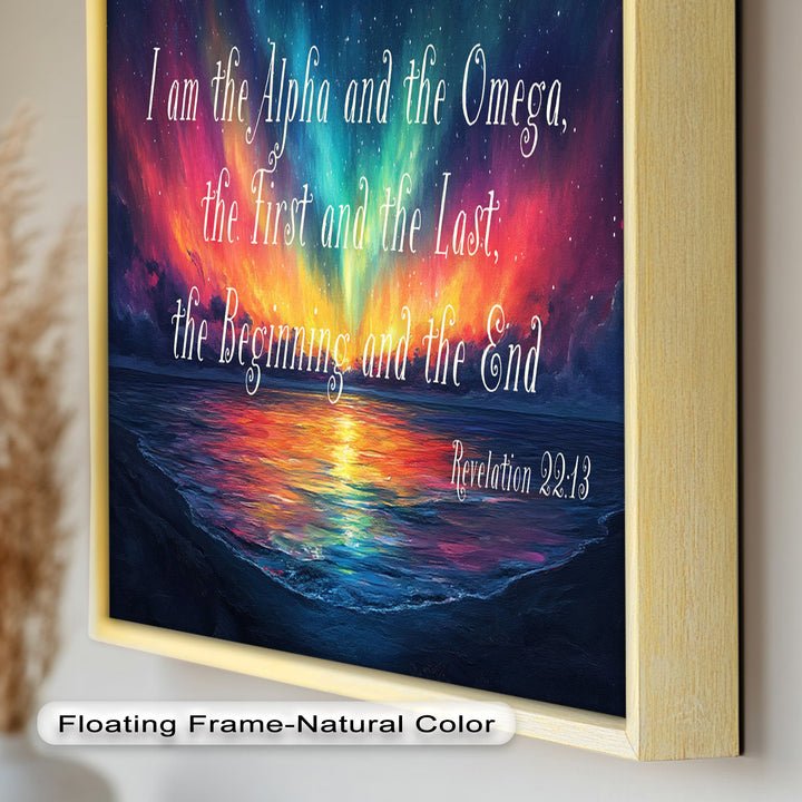 Revelation 22:13 – Alpha & Omega Bible Verse Oil Painting