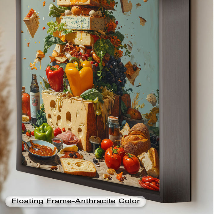 Cheese Tower Symphony – Explosives Gourmet-Fantasy-Food-Gemälde