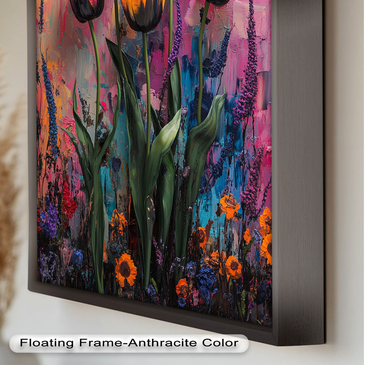 Colorful Tulip Garden - Flower Oil Painting