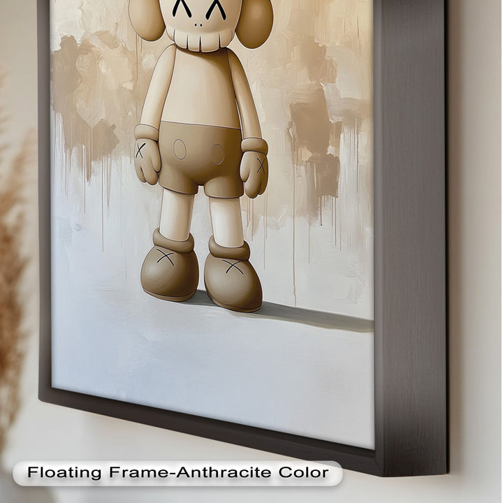 Monochrome Companion – Minimalistisches KAWS-Ölgemälde